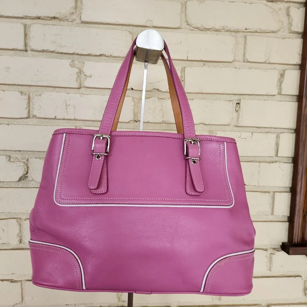 Vintage Coach Hampton Y2k Pink Barbie Handbag Tote Purse